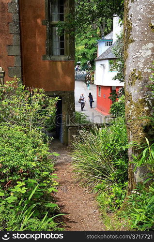 PORTMEIRION, WALES - JUNE 18: Portmeirion Village in Wales on June 18th, 2013 is the only village in United Kingdom where you must pay en entry fee to visit