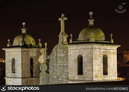 Porto cathedral with illumination at night&#xA;