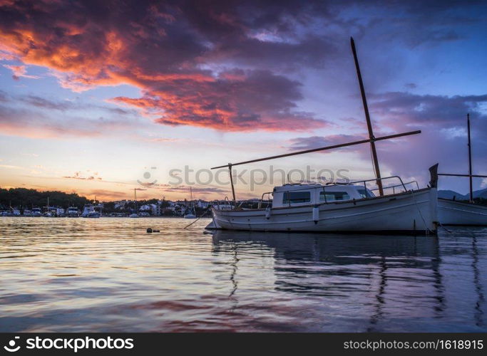 porto colom bay in balearic islands