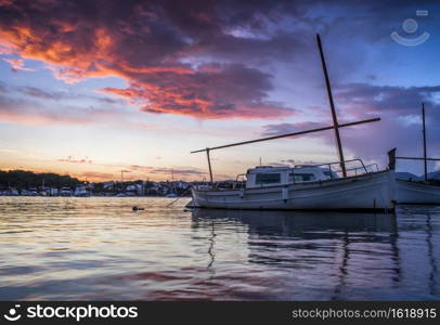 porto colom bay in balearic islands