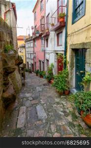 Porto. Old street.. Old medieval street in the Ribeira area. Porto. Portugal.