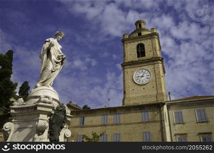 Porto San Giorgio, Fermo province, Marche, Italy: historic buildings at morning