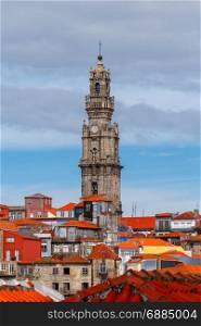Porto. Tower Torre dos Clerigush.. Torre dos Clerigos in the historic center of Porto. Portugal.