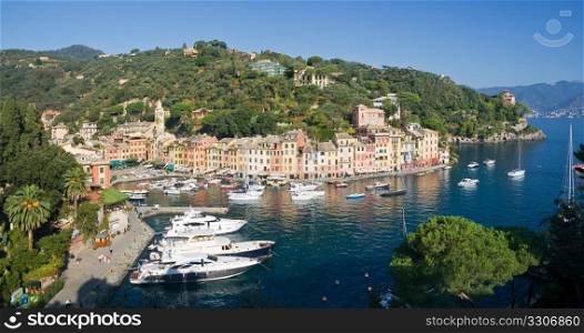 Portofino, famous small town in Mediterranean sea