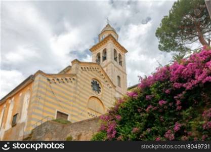 Portofino. The Old Church.. The Italian Catholic Church in the traditional village Portofino.