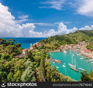 Portofino village on Ligurian coast in Italy