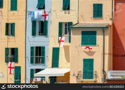 Portovenere. Old seaside town.. Medieval colorful houses in Portovenere. Liguria. Cinque Terre. Italy