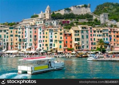 Portovenere. Old seaside town.. Medieval colorful houses in Portovenere. Liguria. Cinque Terre. Italy