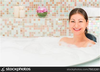 portrait attractive girl in the jacuzzi