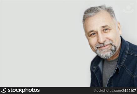 portrait bearded man with denim jacket 3