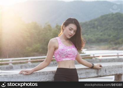 Portrait beautiful young sport asian woman
