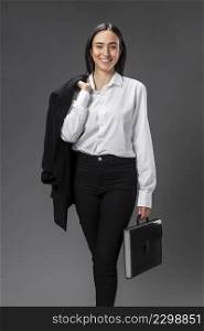 portrait businesswoman wearing formal suit 2