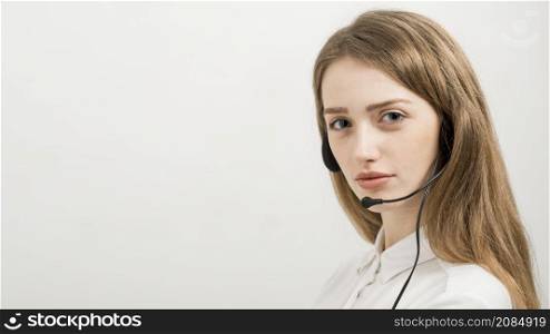 portrait call center woman