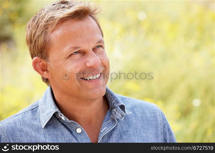 Portrait caucasian man outdoors
