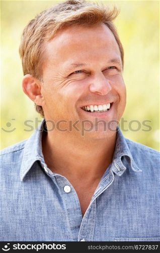 Portrait caucasian man outdoors