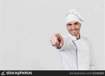 portrait chef pointing