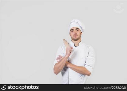 portrait chef with rolling pin