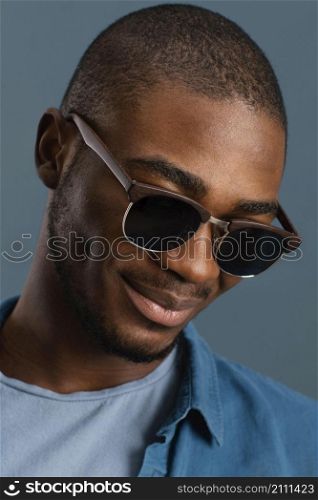 portrait cool man with sunglasses