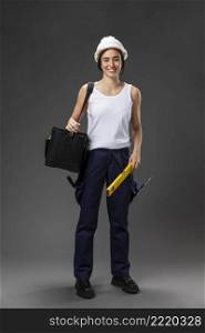 portrait female construction worker