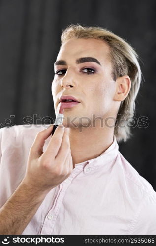 portrait handsome male make up look 3