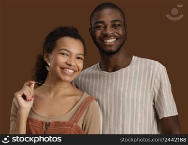 portrait handsome man with smiley beautiful woman