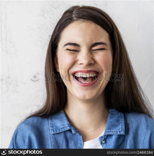 portrait happy laughing woman 2