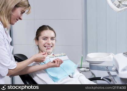 portrait happy woman dentist