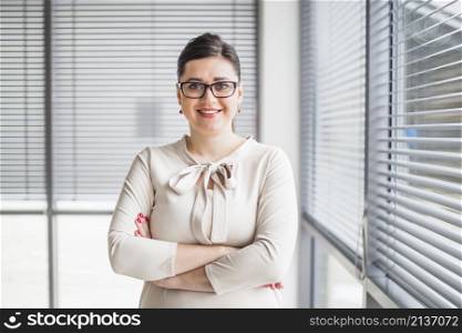 portrait happy young businesswoman