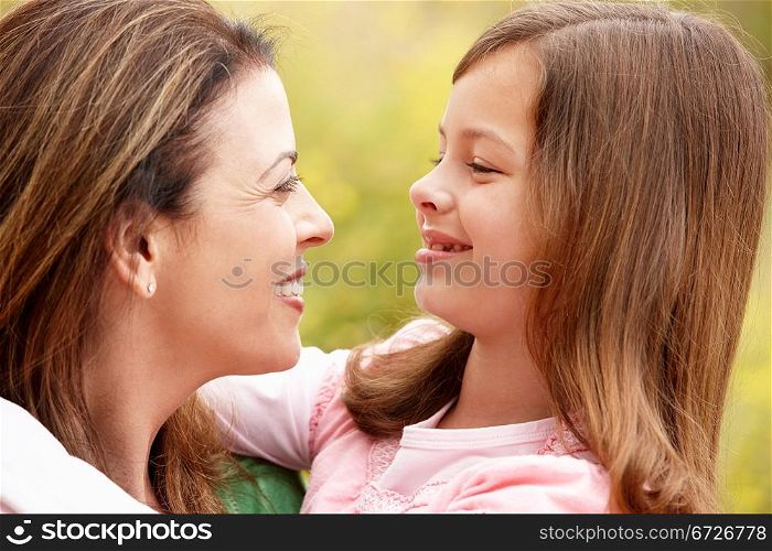Portrait Hispanic mother and daughter