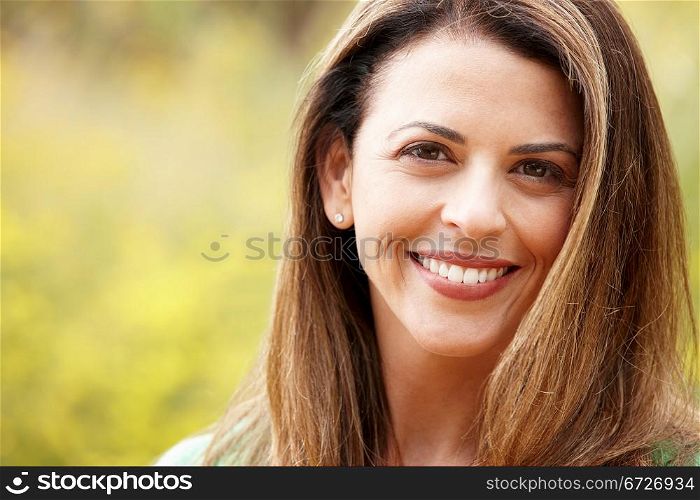 Portrait hispanic woman outdoors