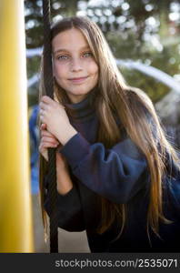 portrait little girl playground