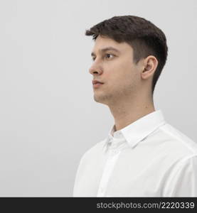 portrait man wearing white clothes