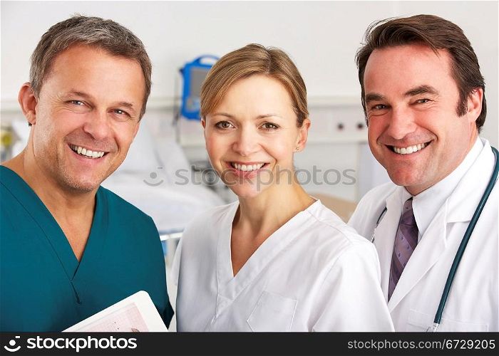 Portrait medical team on hospital ward