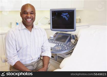 Portrait Of 4D Ultrasound Scanning Machine Operator