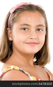 Portrait of a adorable girl a over white background