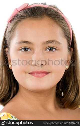Portrait of a adorable girl a over white background