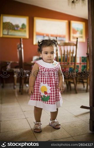 Portrait of a baby girl standing
