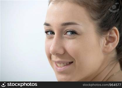 portrait of a beautiful and smiling young woman
