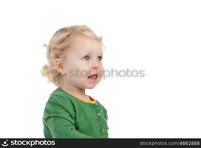 Portrait of a beautiful baby isolated on a white background