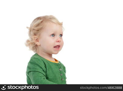 Portrait of a beautiful baby isolated on a white background