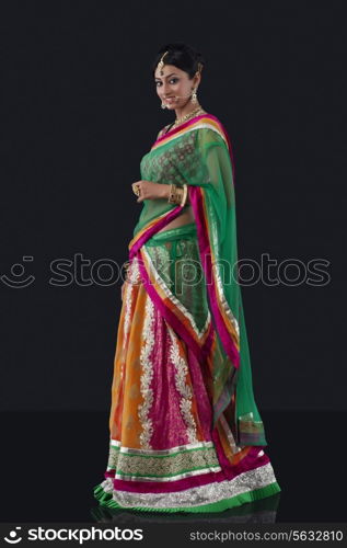 Portrait of a beautiful bride smiling