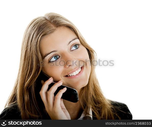 Portrait of a beautiful businesswoman using mobile phone