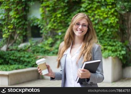 Portrait of a beautiful female college student