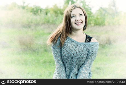 portrait of a beautiful girl in the park. Autumn.