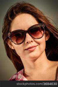 Portrait of a beautiful girl with sunglasses.