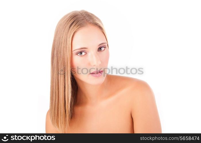 Portrait of a beautiful healthy young blonde woman - Beauty Care