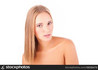 Portrait of a beautiful healthy young blonde woman - Beauty Care