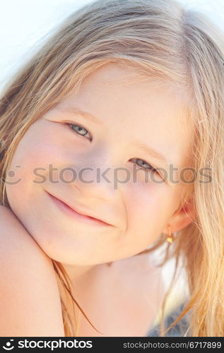 portrait of a beautiful little girl outdoor