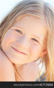 portrait of a beautiful little girl outdoor
