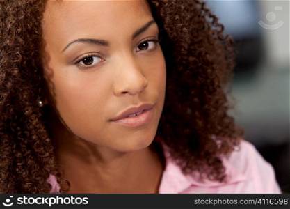 Portrait of a beautiful mixed race African American girl